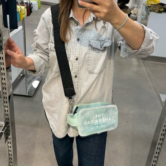 NWT!Marc Jacobs The Camera Bag -Tie dye Blue -canvas - Picture 7 of 16